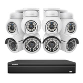 16 Channel 4K PoE Bullet & PTZ Security Camera System, 8MP Outdoor PoE IP Cameras, Pan & Tilt, ONVIF Supported NVR, Two-Way Audio, Smart Human/Vehicle Detection(4x PT Cameras+4x IP Cameras)